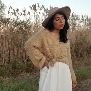 FUZZY FEELINGS CREAM TAUPE SWEATER
